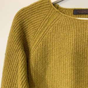 Scotch & Soda Wool Olive Green Crew Neck Sweater!